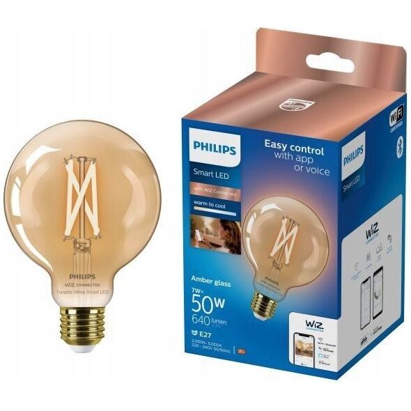 Philips Philips Smart filament bursztynowa E27 G95 7 W (50 W), WW-CW
