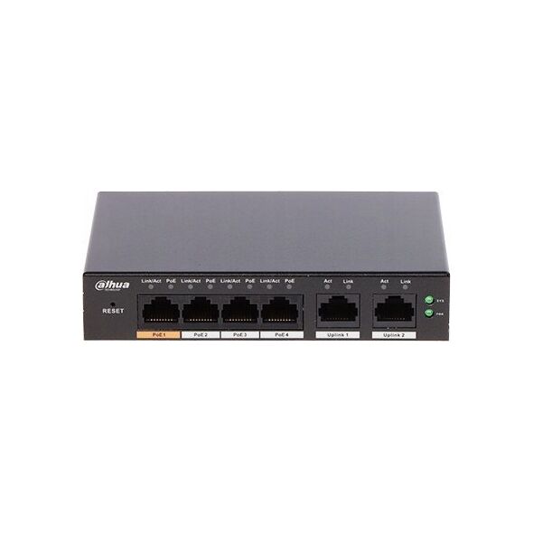 Switch Dahua Technology SWITCH POE S4100-4GT2GT-60-C 4-PORTOWY DAHUA
