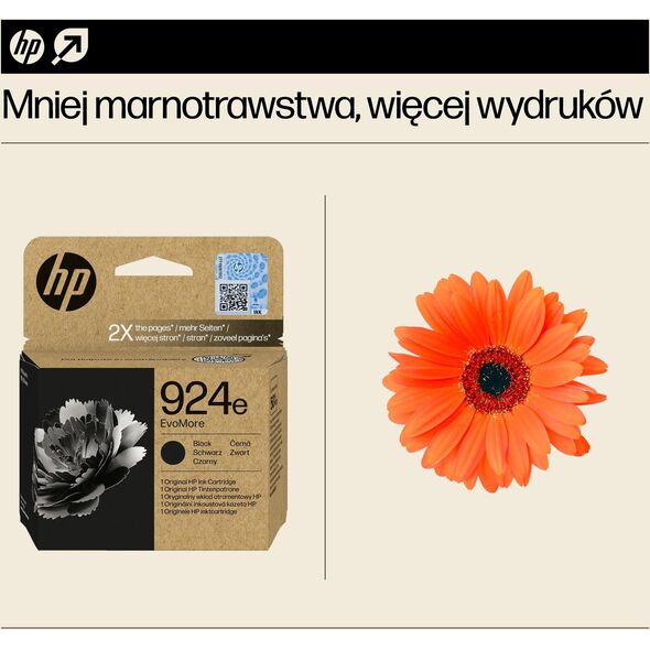 HP HP INC Atrament HP 924e EvoMore Black Original Ink Cartr