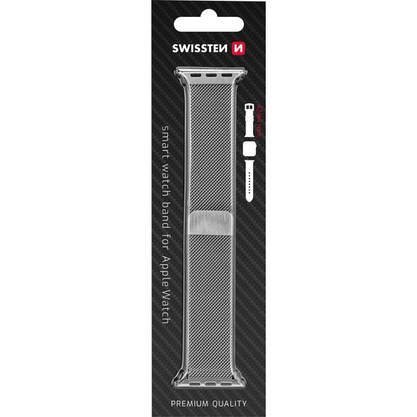 Swissten Mesh band for apple watch 42-44 mm silver