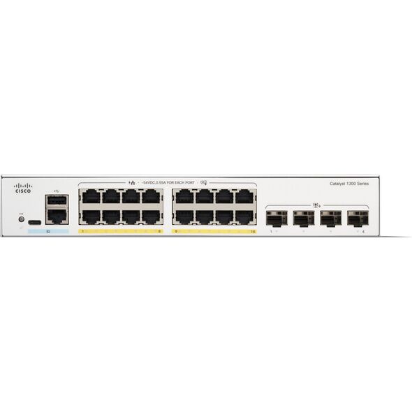 Switch Cisco CISCO Catalyst 1300 16-Port Switch / PoE+ with 120W power budget / 4 x 10G SFP+ Uplinks