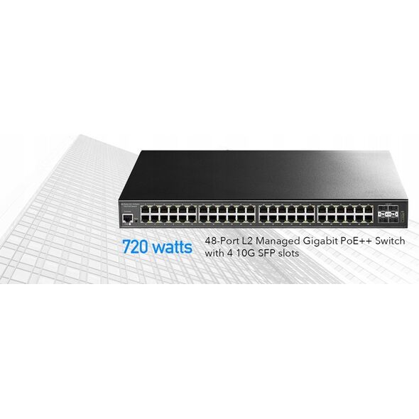 Switch Cudy Cudy GS2048PS4 Zarządzany L2 Gigabit Ethernet (10/100/1000) Obsługa PoE Czarny