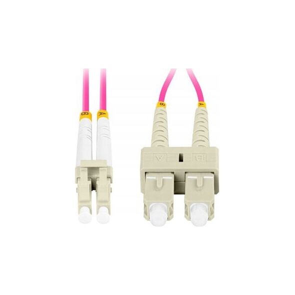 Lanberg Patchcord światłowodowy Lanberg MM LC/UPC-SC/UPC DUPLEX 3.0MM OM4 50/125 LSZH 1m fioletowy