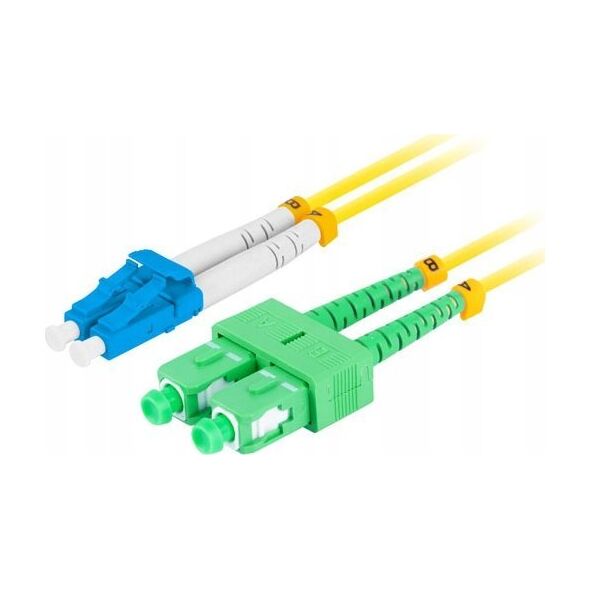 Lanberg Patchcord światłowodowy Lanberg SM LC/UPC-SC/APC DUPLEX 3.0MM LSZH G657A1 0.5m żółty