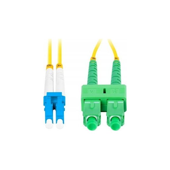 Lanberg Patchcord światłowodowy Lanberg SM LC/UPC-SC/APC DUPLEX 3.0MM LSZH G657A1 0.5m żółty
