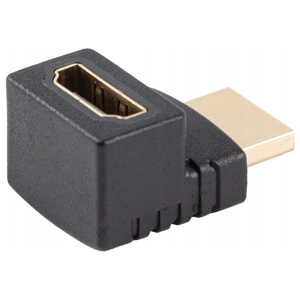 Adapter AV Lanberg Adapter Lanberg HDMI(M) -> HDMI(F) 4K kątowy góra czarny