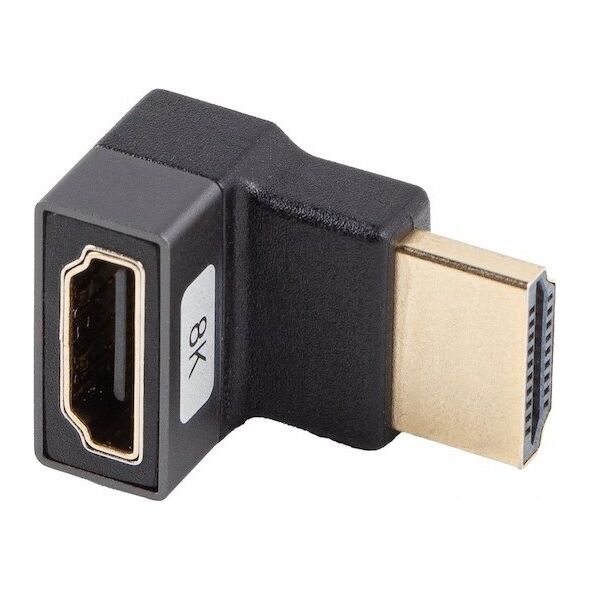 Adapter AV Lanberg Adapter Lanberg HDMI(F)->HDMI(F) 8K kątowy góra aluminimum srebrny