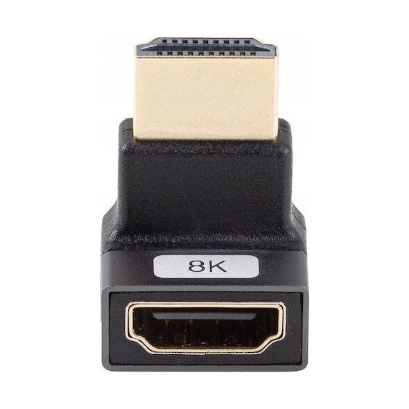 Adapter AV Lanberg Adapter Lanberg HDMI(F)->HDMI(F) 8K kątowy góra aluminimum srebrny