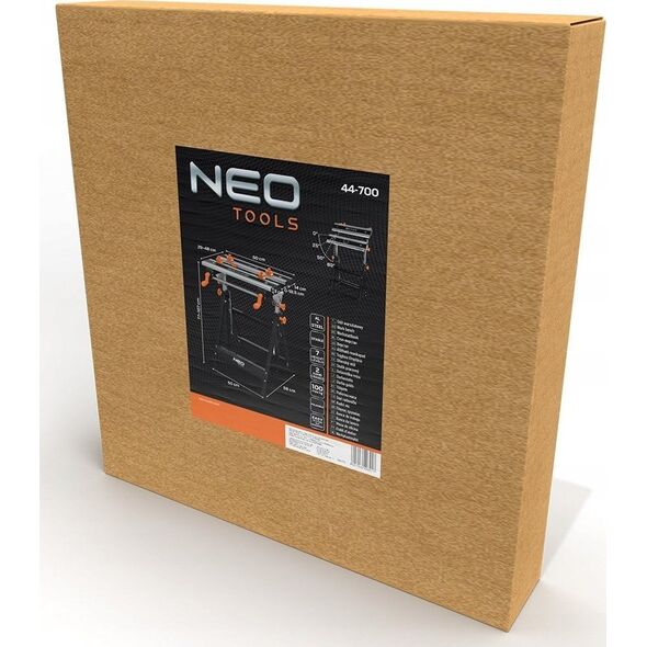 Neo Stół warsztatowy regulowany, aluminiowy 60 x 58 x 77-107 cm