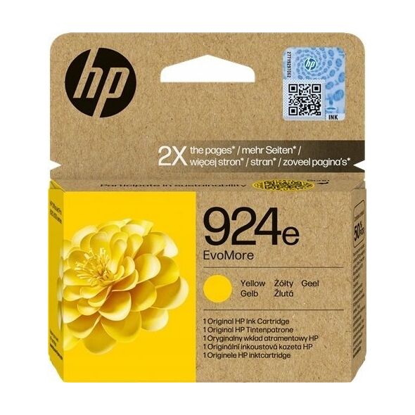 HP HP INC Atrament HP 924e EvoMore Yellow Original Ink Cart