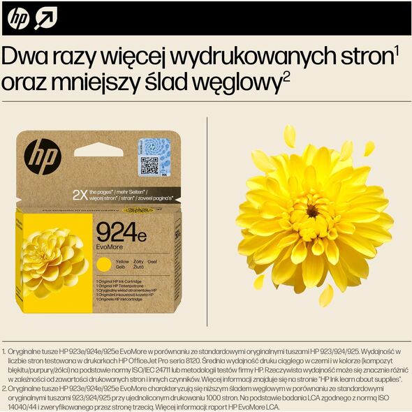 HP HP INC Atrament HP 924e EvoMore Yellow Original Ink Cart