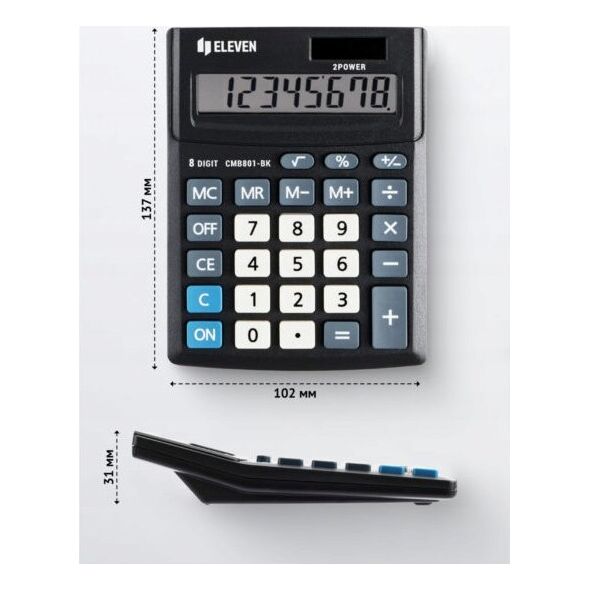 Kalkulator Eleven ELEVEN Kalkulator biurowy CMB801BK czarny