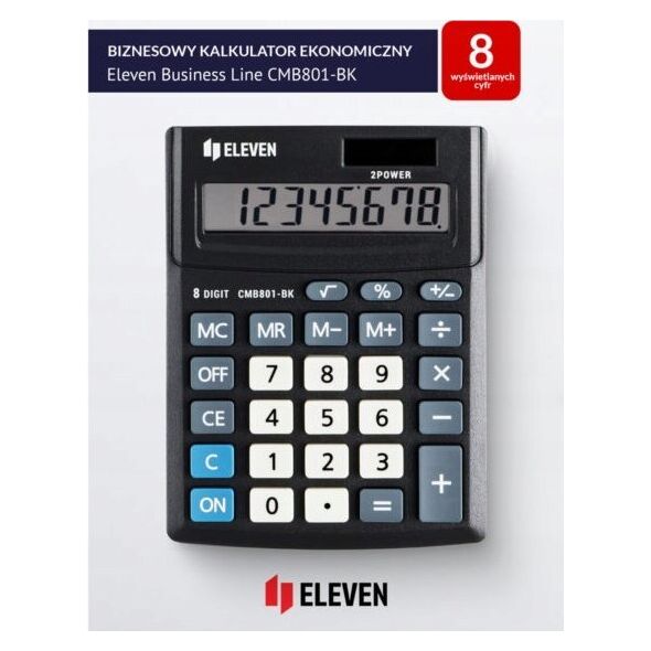 Kalkulator Eleven ELEVEN Kalkulator biurowy CMB801BK czarny