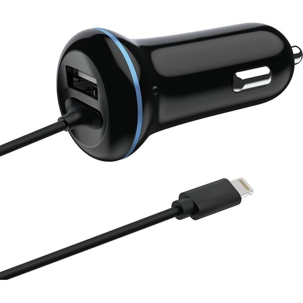 Ładowarka 2GO 2GO USB-Kfz-Ladegerät 2400mA Lightning + 1x USB 1,4m schwarz