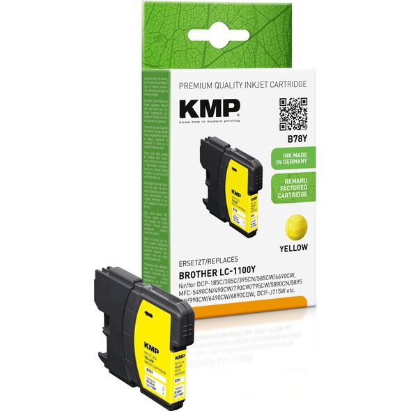 KMP Printtechnik AG KMP Patrone Brother LC-1100Y     325 S. yellow remanufactured