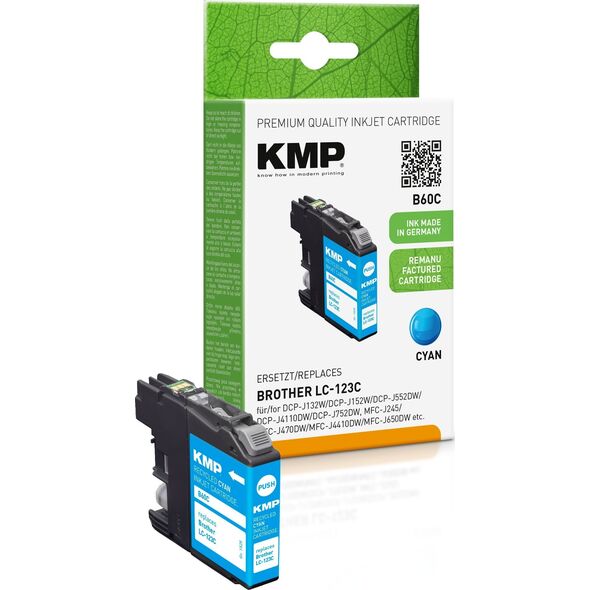 KMP Printtechnik AG KMP Patrone Brother LC-123C      600 S. cyan remanufactured