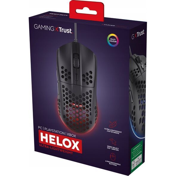 Mysz Trust TRUST myš GXT 928 Helox Lightweight, Černá