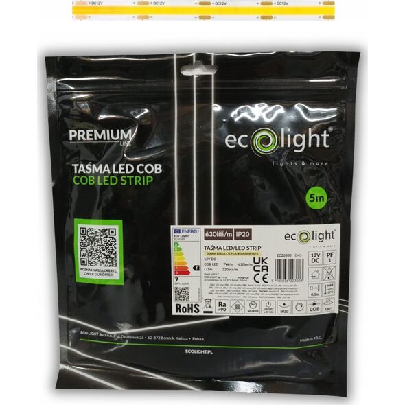 Taśma LED ECOLIGHT2 Eco Light EC20300 taśma LED 7W m LED 3000K
