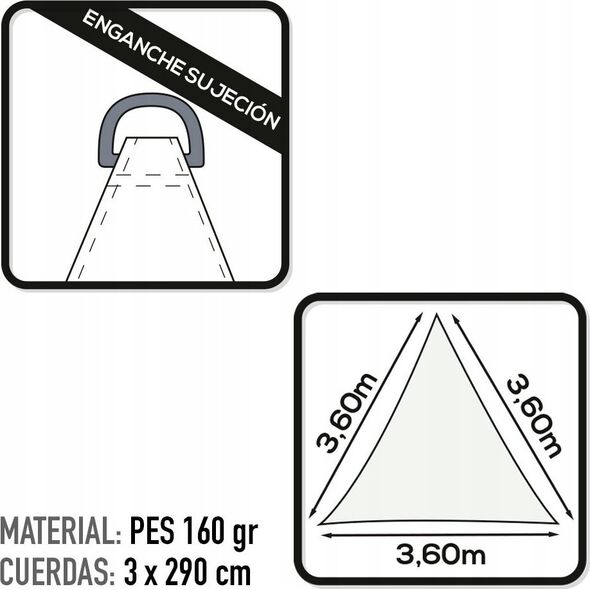 Aktive POLIESTER TRIANGLE GARDEN CANO