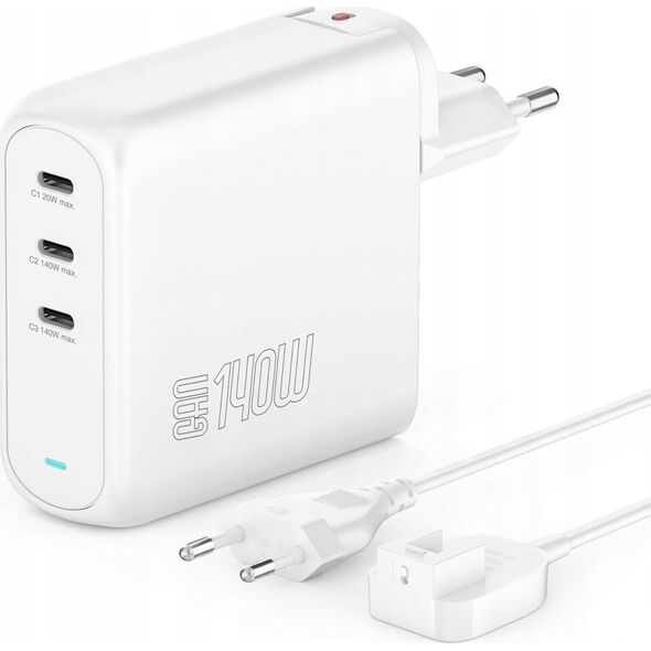 Ładowarka 4smarts 4smarts Ladegerät GaN Flex Pro 140W 3 USB-C, weiß