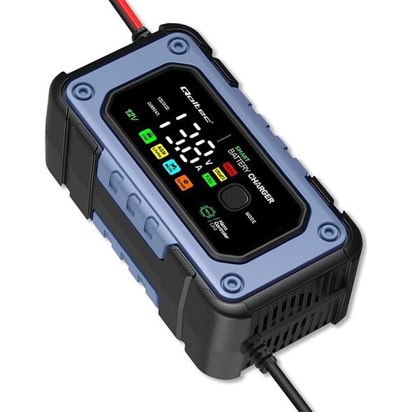 Qoltec Prostownik do akumulatora z funkcjš naprawy | Inteligentna mikroprocesorowa ładowarka | 12V | 7A | LED | 4 tryby