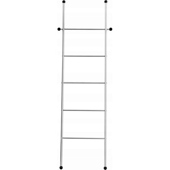 Wenko Praktyczny wieszak łazienkowy, 5 poziomów, 2 haki, 158 cm wysokości, stal nierdzewna, srebrny, na ręczniki, szlafroki, ubrania.