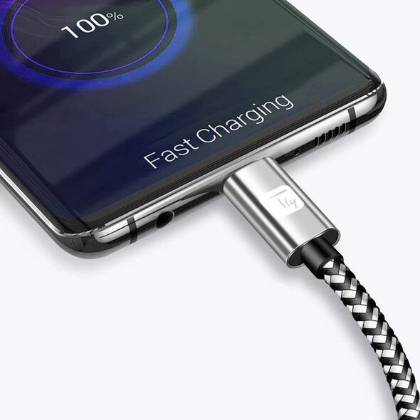 Kabel USB 2.0 Typ-C USB-C 1m 3A Szybkie Ładowanie w Oplocie