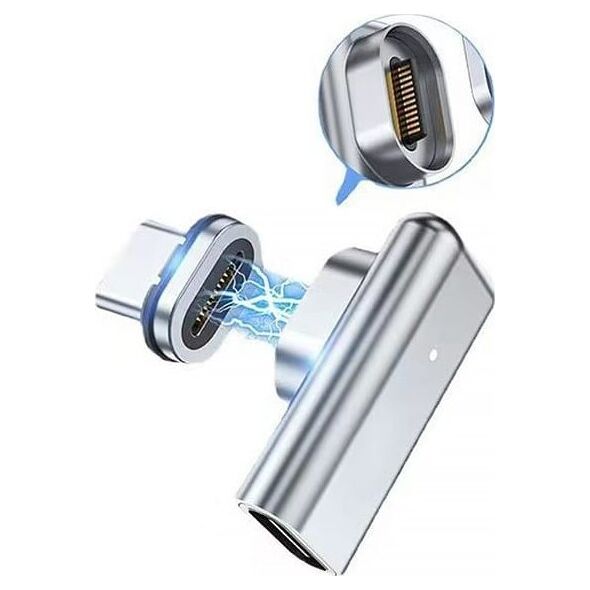 Beline Adapter magnetyczny USB-C 100W     srebrny/silver DAC BLNAM01