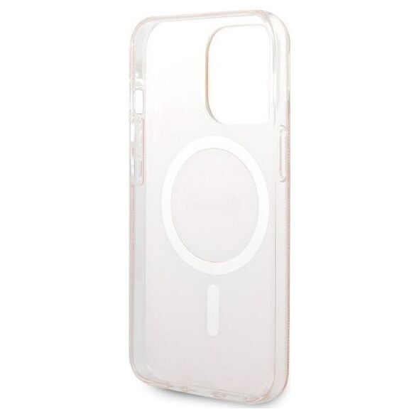 Ładowarka Guess Zestaw Guess etui + ładowarka bezprzewodowa GUBPP13LH4EACSP Apple iPhone 13 Pro różowy/pink hard case 4G Print MagSafe