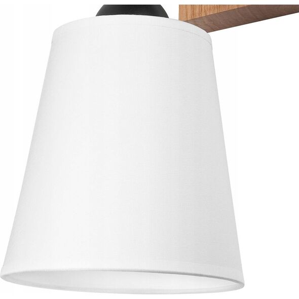 Kinkiet Lamkur Lamkur Lula 47614 kinkiet lampa ścienna boho drewniany materiałowy klosz 1x60W E27 biały/drewno