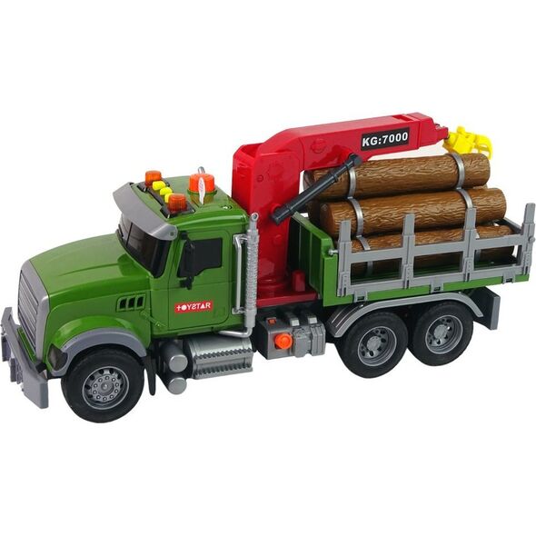 Ciężarówka Auto Dźwig Transport Bale Drewna Dźwięk LEAN Toys