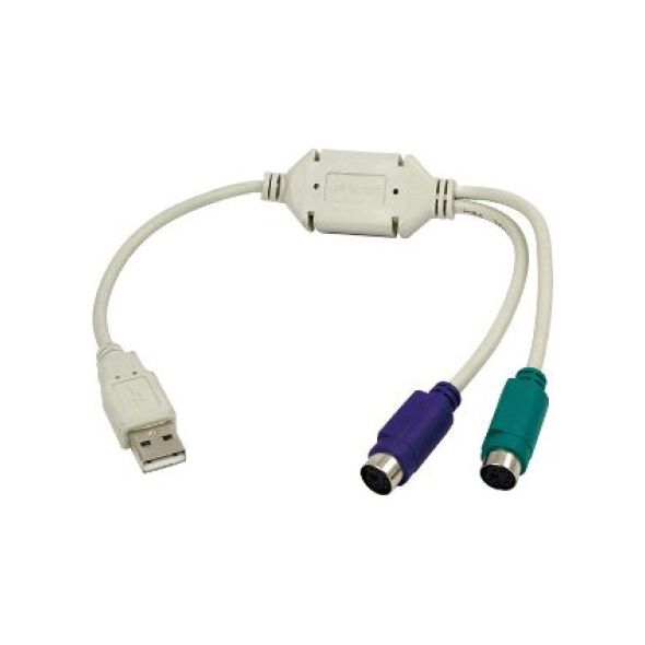 Adapter USB LogiLink USB - PS/2 x2 Biały  (AU0004A)