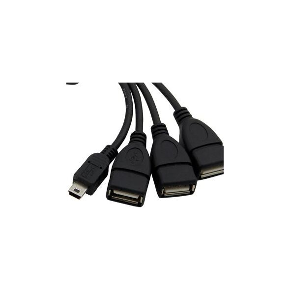 HUB USB Esperanza 1x miniUSB męski  + 3x USB-A 2.0 (EA-114)
