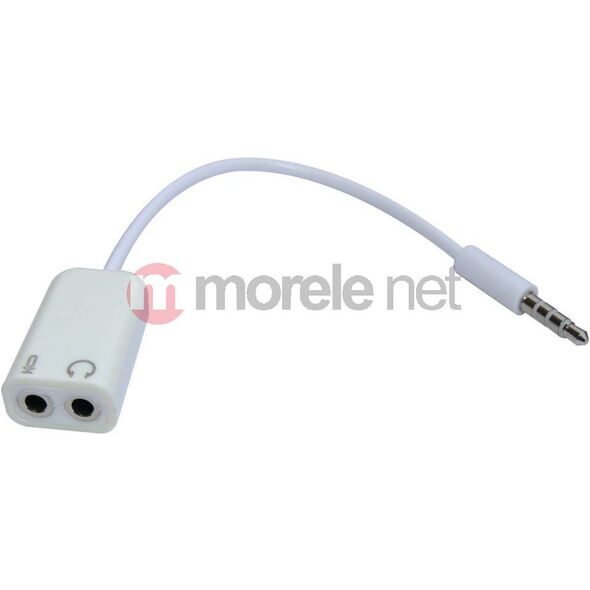 Kabel Sandberg Jack 3.5mm - Jack 3.5mm x2 0.1m biały (50859)