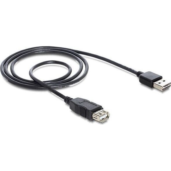 Kabel USB Delock USB-A - USB-A 1 m Czarny (83370)