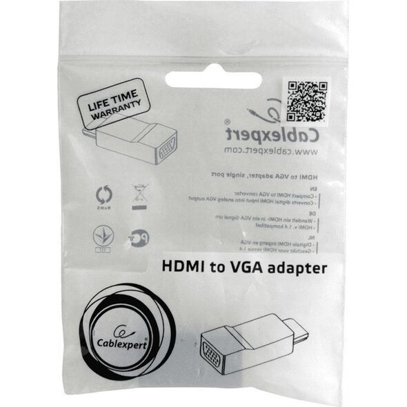 Adapter AV Gembird HDMI - D-Sub (VGA) czarny (A-HDMI-VGA-001)