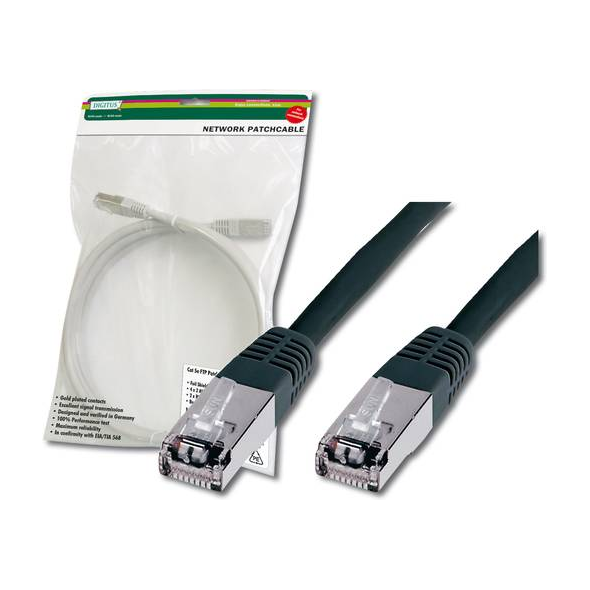 Digitus CAT 5e Patchcord SF/UTP Czarny 5M (DK-1531-050/BL)