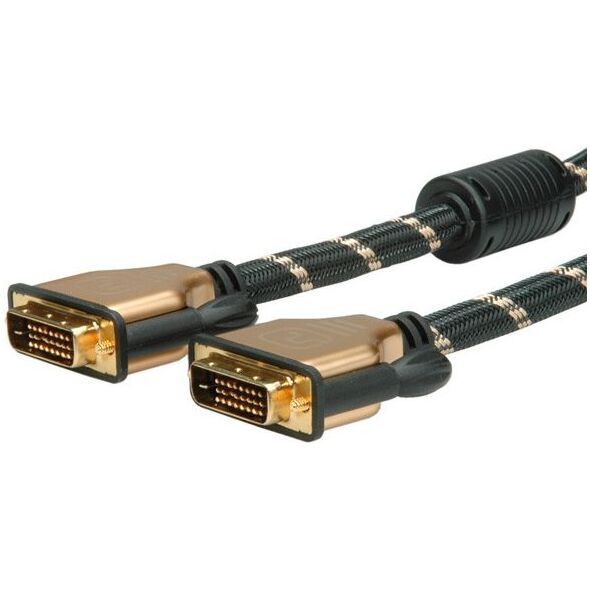 Kabel Roline 2m czarny złoty (11.04.5512)