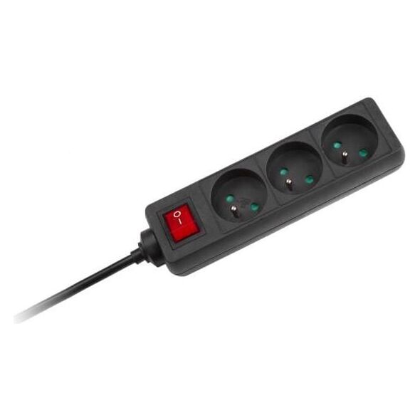 Listwa zasilająca Rebel 3 gniazda 1.5 m czarna (URZ3197-1,5)
