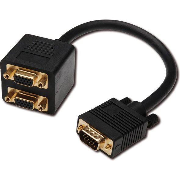 Digitus splitter VGA, 0.2m, czarny