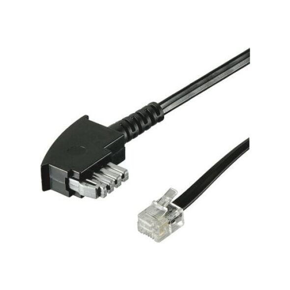 Kabel telefoniczny TAE-N -> RJ11 6m, czarny