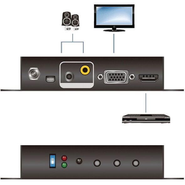 Adapter AV Aten HDMI - D-Sub (VGA) czarny (VC182-AT-G)