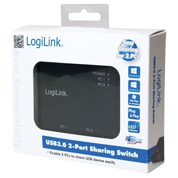 Adapter USB LogiLink USB - USB-B x2 Czarny  (UA0216)
