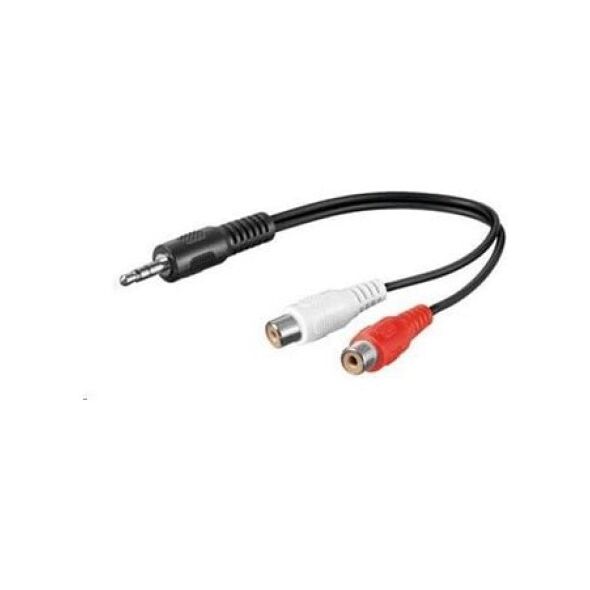 Kabel PremiumCord Jack 3.5mm - RCA (Cinch) x2 0.2m czarny (kjackcinf02)