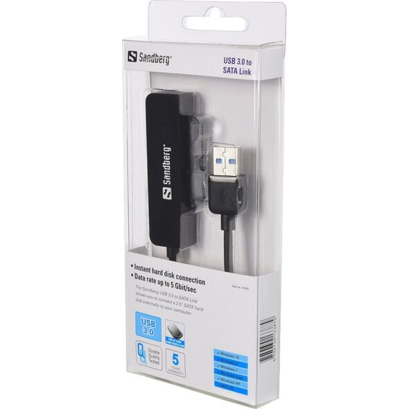 Kieszeń Sandberg Adapter USB 3.0 - SATA 2,5" (133-87)
