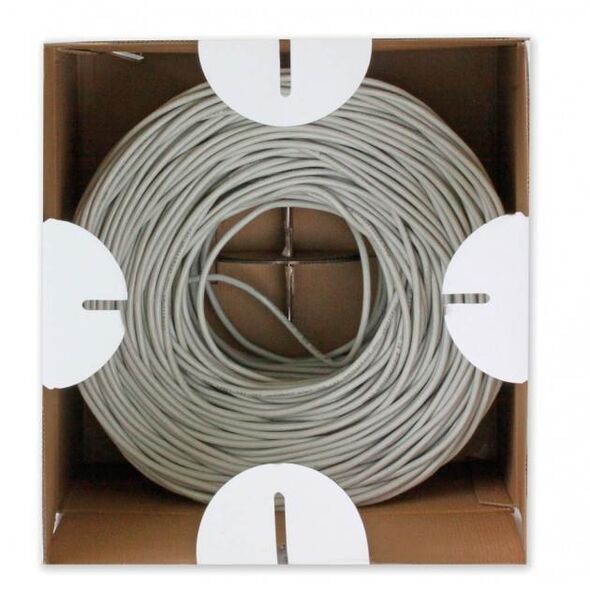 Techly Kabel instalacyjny Cat5e, UTP 4x2, drut, CCA, 305m, szary (303591)