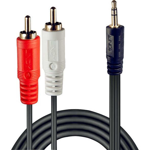 Kabel Lindy Jack 3.5mm - RCA (Cinch) x2 5m czarny (35683)