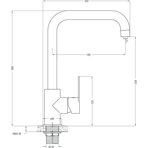 Bateria kuchenna Deante Alpinia stojąca chrom (BGA 063M)