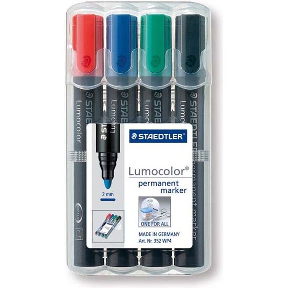 Staedtler Marker permanentny 4 kolory okrÄ…gĹ‚y