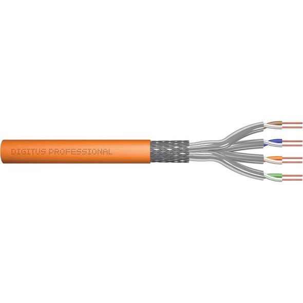Digitus Kabel instalacyjny S-FTP, PIMF, CAT7, 4x2xAWG23/1, 100 Ohm, LSOH, 100m, pomarańczowy (DK-1743-VH-1)